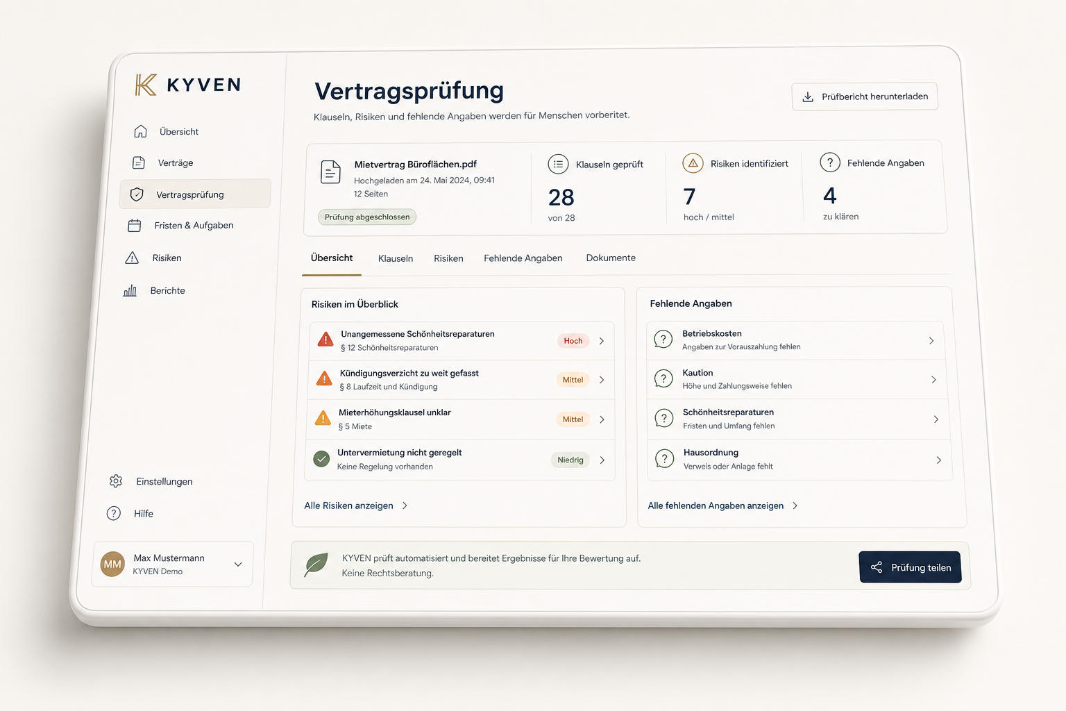 Vertragsprüfung